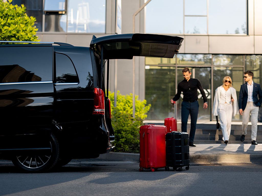 Taxi s'occupant des bagages de ses clients à La Garde