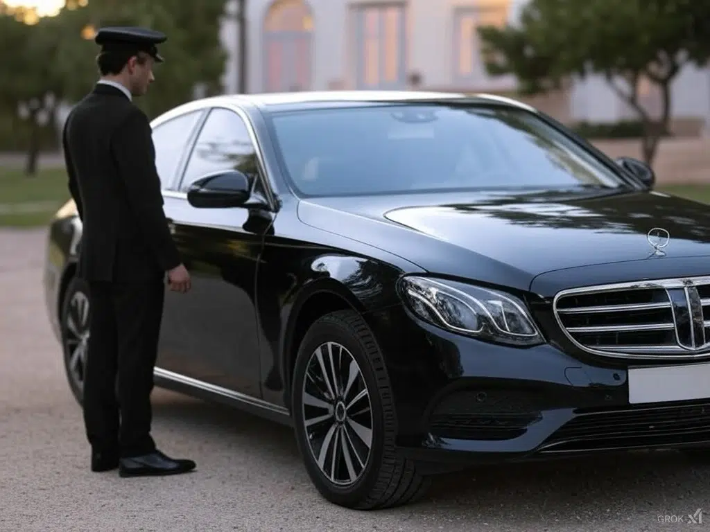 chauffeur privé VTC ouvrant la portière à son client à la gare Hyères